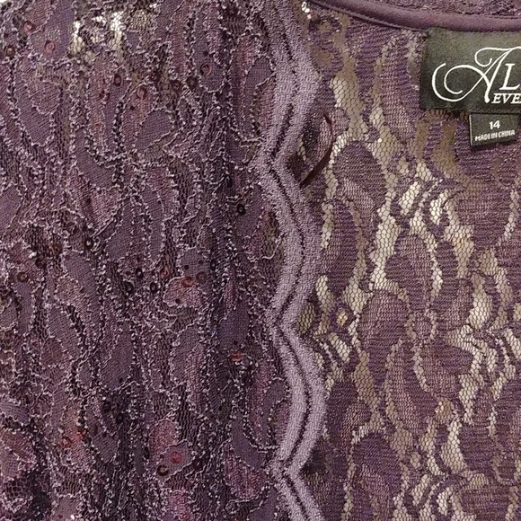 Alex evening 2 Piece Mother of the Bride eggplant evening wear size 14 - Picture 13 of 16